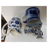 Blue/white Glass Pitchers & Vases