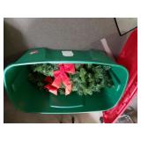 Storage Tote & Christmas Garland Wreath