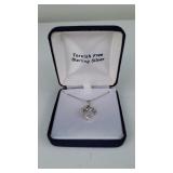 Ladies Heart Pendant W/Light Pink Stones - Clasp