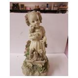 Girl  And Puppies Statue