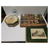 Vintage Placemats And Tin