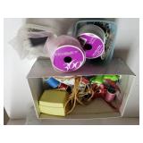Assorted Ribbons, Thread & More