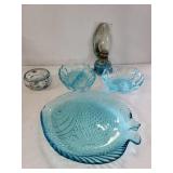 Blue Fish Plate, Candy Dishes & More