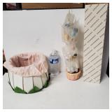 Wooden Easter Basket And Easter Bunny Tree