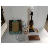 Lamp, Picture Frame  Glasses Bowl And Vase
