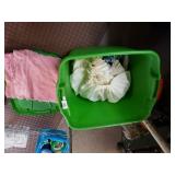 Green Storage Bin With Towels, & More
