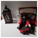 Amish Woman And Man In Basket And Lantern