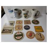 Vintage Beer Coasters And Steins