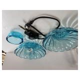 Blue Spiral Bowls, Ashtray,  Presto Cord