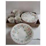 Flowered Tableware-cups,Serving Bowl, Plates