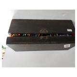 Wooden Cassette Holder With Cassettes & Disc