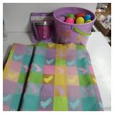 Easter Tablecloth,  Coloring Cups, Easter Bucket