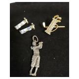 Golf Pins And Pendant