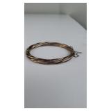 Ladies Multi-twist Bangle W/safety Chain - Marked