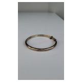 Ladies Plain Bangle Bracelet W/safety Chain -