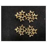 Ladies Gold Tone Star Dangle Post Back  Earrings