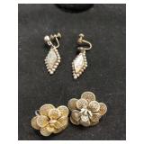 Vintage Screw Back Earrings 1 Marked Sterling And