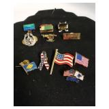 Pins To Include American Flag, Helicopter And
