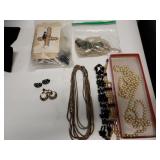 Vintage Clip On And Screw Back Earrings Necklaces