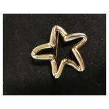 Gold Tone Star Brooch No Markings