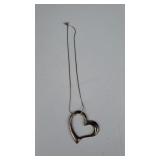 Ladies Large Open Heart Pendant Necklace - Both