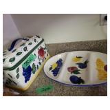 Dansk Fruit Bread Basket & Divided Plate (2pcs)