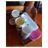 Assorted Plastic Cups,  Storage Containers