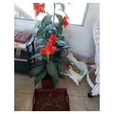 Artificial Flowers And Serving Tray (Matching