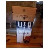 Silver Like Candelabra & Glass Globes