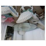 White Wicker Glass Top Sunroom Furniture & 4