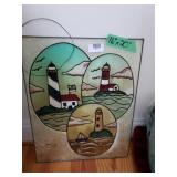 Stained Glass Lighthouse Wall Art
