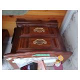 Dark Wood 2 Drawer Bed Table L