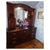 Dark Wood Bedroom Dresser With Mirror