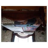 Dark Wood King Size Bed Frame & Mattress