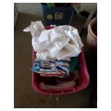 Tote With Assorted Tablecloths