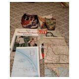 Maps, Magazines,  Norman Rockwell Favorites
