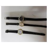 3 Ladies Leather Band Watches