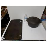Lodge Cast Iron Pot With Lid And Skillet