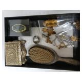 Vintage Hair Brush, Trinket Box, Clios And More
