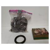 Vintage Trinket Box And Bag Of Curtain Rings