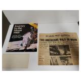 Authentic Vintage Moon Landing Newspaper Moon Map