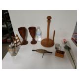 Wooden Cups Paper Towel Holder. Liquor Spouts.