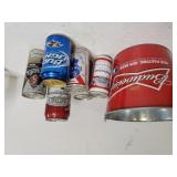 Budweiser Bucket & Assorted Beer Cans