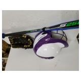 Purple Rip It Helmet, Glove, Baseball Bat