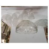 Glass Punch Bowl With Cups & Small Bowl