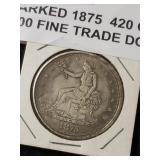 1875 420 Grains 900 Fine Trade Dollar