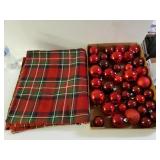 Christmas Tablecloth And Bulbs