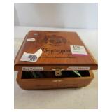 Hemingway Cigar Box With Assorted Patches, Pins
