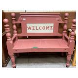 "Welcome" Bench made from bed - Heavy