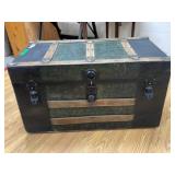 Vintage Chest- Fabric lined inside with Key